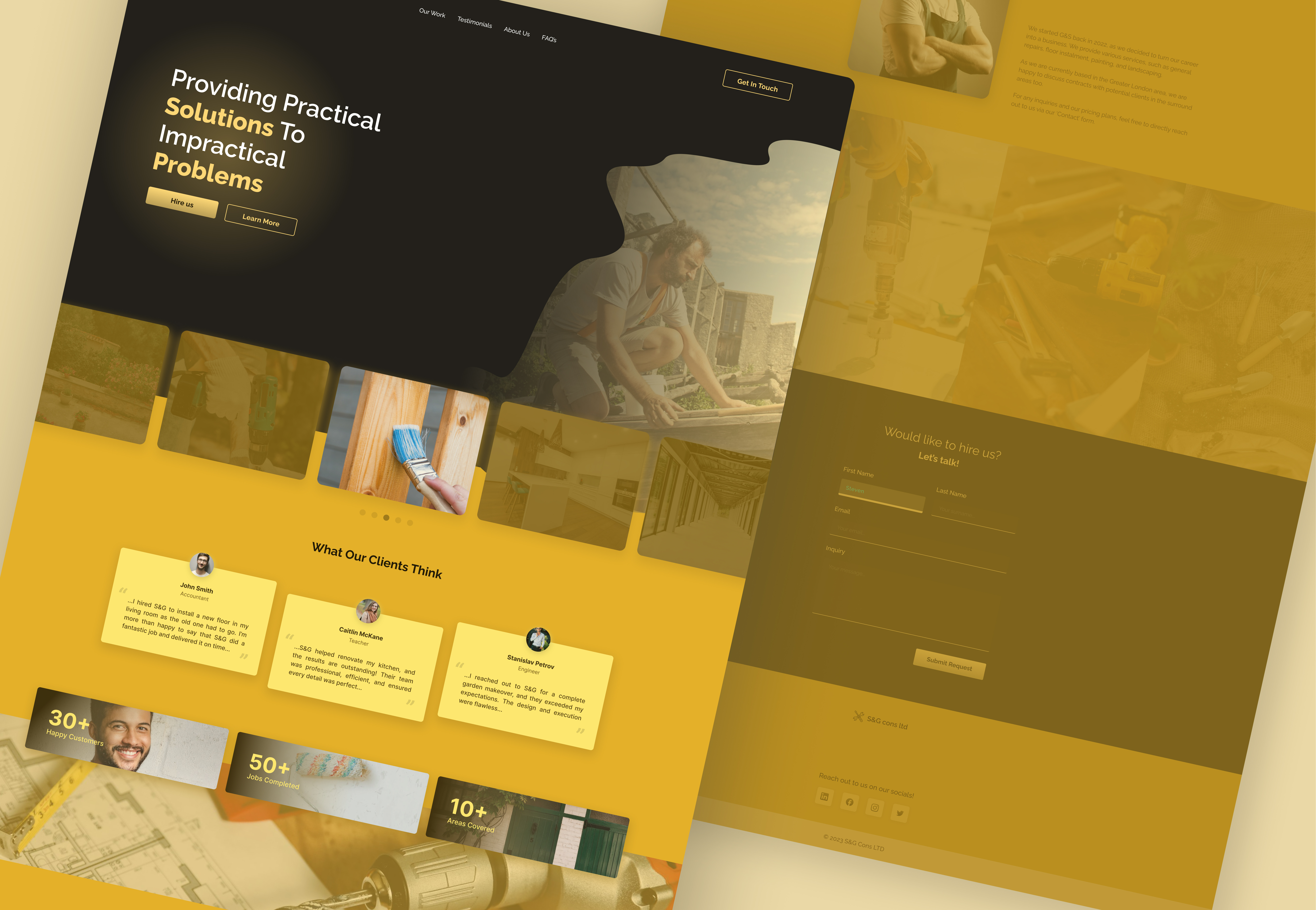 S&G Construction Ltd – Professional Construction Website Design brand identity branding clean ui client testimonial section construction website corporate design custom website design functional design landing page minimalist design modern layout professional design responsive design service highlight ui design ux design web design website