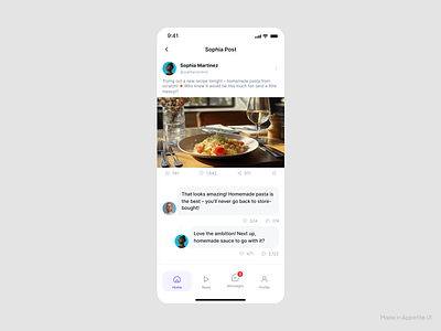 UI Design of Post detail in app app design media minimalism post social ui ux