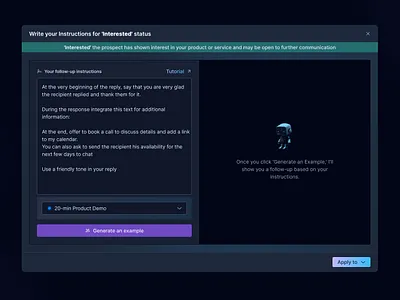 AnyBiz - Auto follow-up ai b2b modal ui