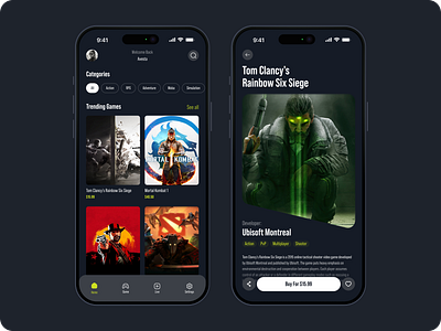 Game Store Mobile App 3d animation branding game games graphic design mobile motion graphics store ui uiux ux