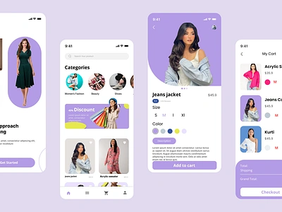 Online Shopping App UI appdesign appinterface cleandesign digitalshopping ecommerceapp fashionapp fashionui minimalui mobileappdesign mobileui moderndesign onlineshopping productdesign shoppingapp softcolors uidesign uiux userexperience userinterface uxdesign