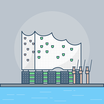 Elbphilharmonie Hamburg icon icon design illustration uiux design