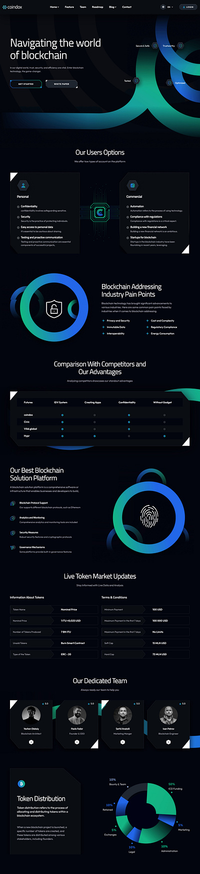 Crypto Token Website Design ai creative cryptowebsite ecommercewebsite minimal nft ui webdesign websitedesign