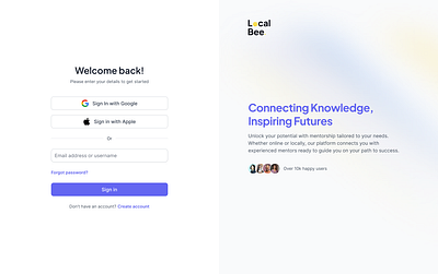 LocalBee Dashboard & Login UI Design sign in sign up signin signup ui ux webdesign website