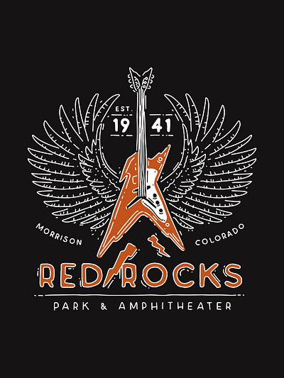 Red Rocks Park and Amphitheater - Concept 3 branding design graphic design illustration logo typography vector