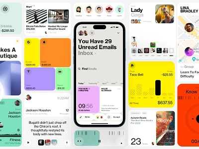 Inbox dashboard design homepage illustration interface ios iphone mobile news ui