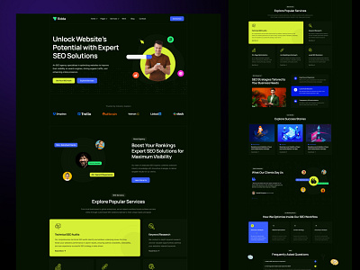 SEO Agency UI Template agency dark dark landing pages designer figma landing pages product designer seo agency template designer ui designer ux designer uxui