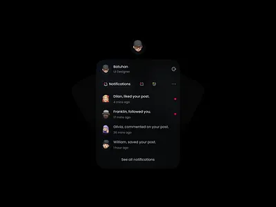 Profile Dropdown UI dark ui dropdown profile dropdown ui