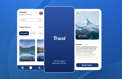 Travel App UI Design app appdesign graphic design new design ui uiux