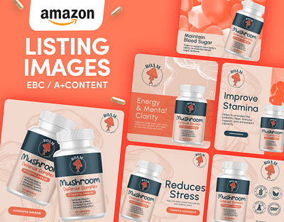 Amazon Listing Infographic Images | Mushroom Complex amazon infographics amazon listing amazon listing images amazon product ebc design listing design listing images mushroom complex product infographic