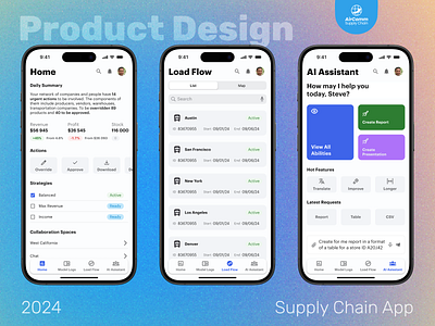 AirComm — Supply Chain Mobile App app application design e commerce mobile mobiledesign productdesign supplychain supplychainapp ui ux