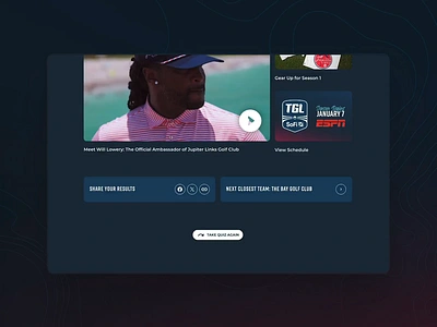 TGL Player Quiz Questions (2) branding golf motion graphics personas quizdesign sports sportsfans tgl ui design visual design