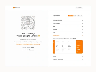 Daily UI #024 - Boarding pass boardingpass booking challenge daily dailychallenge dailyui desktop figma flight flightdetails minimal travel ui ux web