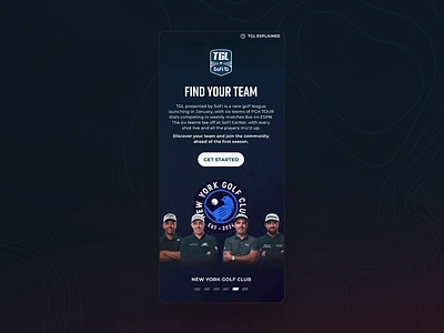 TGL Player Quiz Landing Page (1) golf landingpage mobile design motion graphics quiz sports sports design sports fans tgl ui design visual design