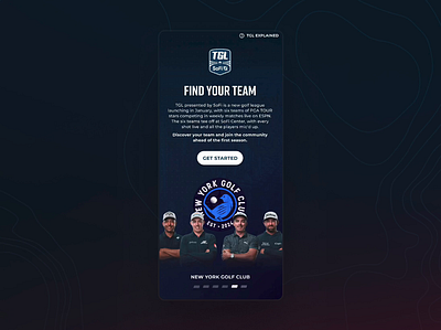 TGL Player Quiz Landing Page (1) golf landingpage mobile design motion graphics quiz sports sports design sports fans tgl ui design visual design