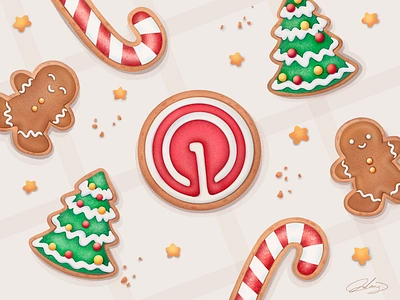 2024 OneSignal Holiday Cookies branding cookies holiday illustration onesignal