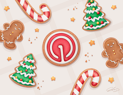 2024 OneSignal Holiday Cookies branding cookies holiday illustration onesignal