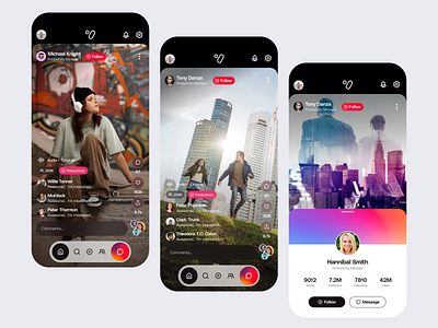 Bites activity app bar bit bites card clean comments design feed flat layout mobile navigation ui ux video