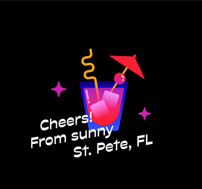 Cheers! From sunny St. Pete, FL art brand brand assets branding design gif graphic design illustration logo vector web website