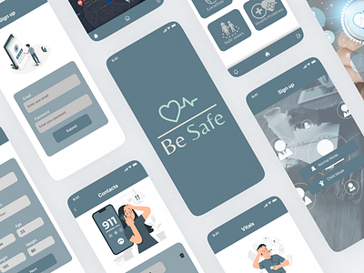 Be Safe App Screens app design ui ux