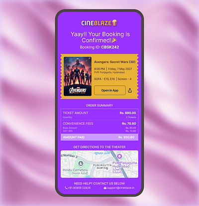 Day 15: UI Challenge - Movie Ticket Email Receipt aesthetic application branding daily ui design email figma graphic design illustration mobile app movie ticket purple receipt ui ui design uiux