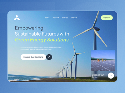 Renewable Energy Solutions Design 🌍 cleanenergy creativedesign designinspiration dribbbleshowcase ecofriendly greenenergy landingpagedesign renewableenergy solarpower sustainabledesign uiux uiuxdesign visualidentity webdesign windenergy