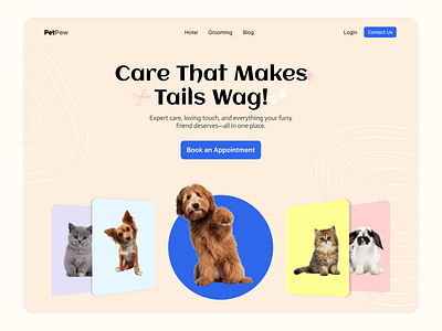 Petcare Website Design animal grooming animal health animals business cute design dog figma medtech petcare pets ui ui design uiux web design