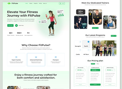 Heallth Gym and Fitness website I Landing Page UI/UX design figma fitness fitness tracker fitness website gym gym and fitness gym landing page gym website health health and fitness home workouts landing page sport ui uiux uiux design uiux designer uxui website weight loss tips