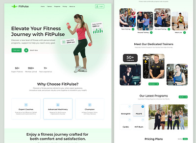 Heallth Gym and Fitness website I Landing Page UI/UX design figma fitness fitness tracker fitness website gym gym and fitness gym landing page gym website health health and fitness home workouts landing page sport ui uiux uiux design uiux designer uxui website weight loss tips