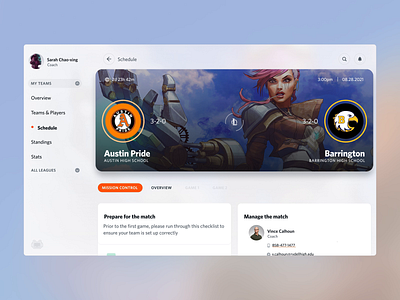 PlayVS esports gaming league of legends product design ui ux