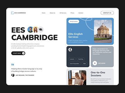 Web Site for English Courses — ESS Cambridge design hero language courses ui uiux ux web web design web site website