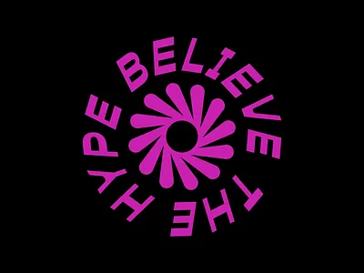 Believe the Hype animation brand brand assets branding dark design designer gif graphic design illustration logo pink vector web web design website