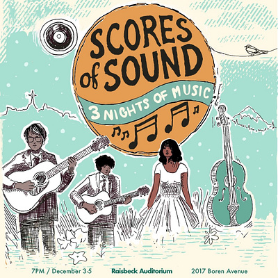 "Scores of Sound" Event Illustration - Social Square illustration