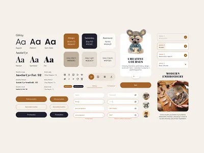 Karina Kino Art Mobile App - UI Kit app colors components design system education learning library mobile typography ui