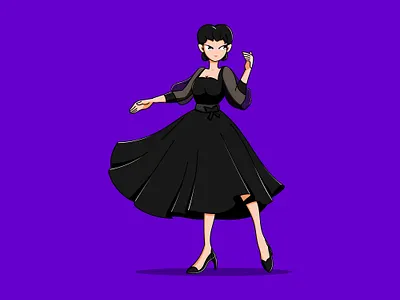 A Beautiful Lady is Dancing animation branding cartoon character dancing design girl graphic design icon illustration lady logo
