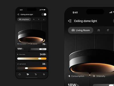 Smart Light app app dark hue ios light light bulb smart ui