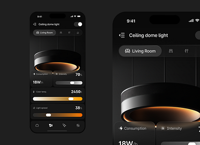 Smart Light app app dark hue ios light light bulb smart ui