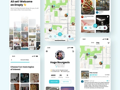 Social review | Mobile app app blue design ios mobile pinterest review reviews ui yelp