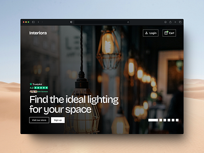 Website Design for Interiora - An interior lighting business design design process interior design landing page design ui ux website website design