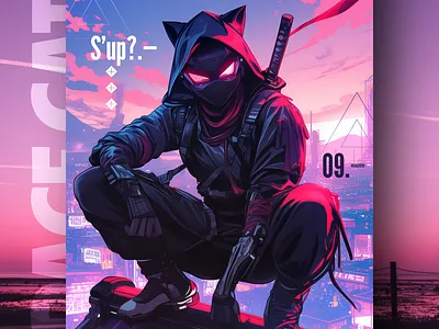 S'up?.- ai branding cat daliy design illustration poster print