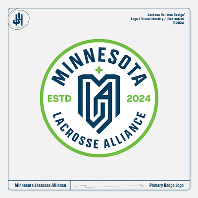 Minnesota Lacrosse Alliance badge badge logo brand identity branding lacrosse logo logo design logo designer logo refresh minnesota monogram update