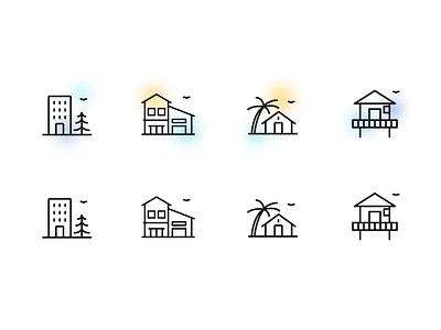 DirecStays - Custom Icons clean custom design iconography icons illustration minimal stay travel ui