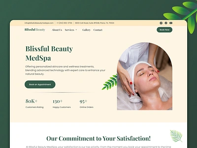 Beauty Spa web ui design green header health health care hero section lifestayle spa ui design ux design web design