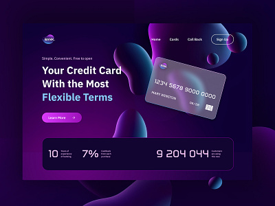 Credit Card Landing Page landing page ui ux web design