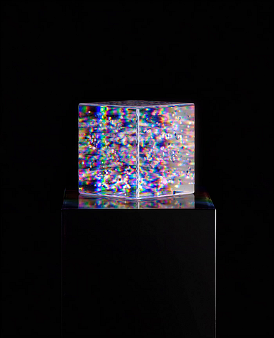 Connectivity Cube. 3d 3d cube 3d glass 3d materials 3d modeling 3d particles animation blender c4d cinema4d concept cube intelligence iridescent modeling motion render tech technology xparticles