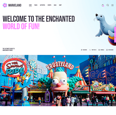 Marveland - Theme Park & Festival WordPress Theme design illustration ui web design web development webdesign woocommerce wordpress wordpress theme wordpress themes