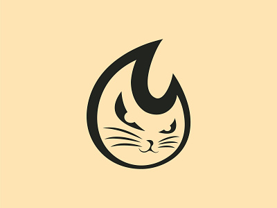 Cat Spirit Logo animal brand branding cat cats design fire kitty logo logos pet pets premium spirit unique