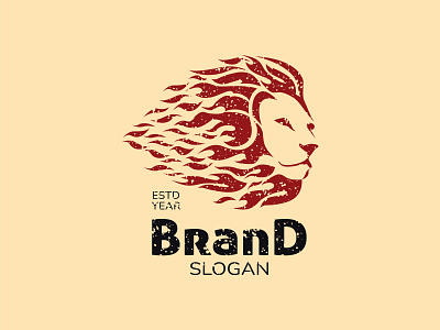 Fire Lion Logo animal brand branding design fire illustration leader lion lioness logo logos modern premium unique uniquelogo wild