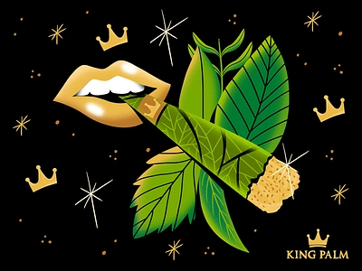 🍃King Palm | Editorial Illustration brand illustration branding brands colorful conceptual art crown digital illustration editorial illustration freelancer illustration illustrator king palm nature illustration palm leaf sexy lips