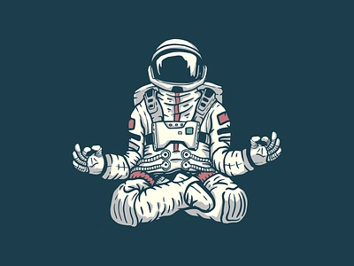 Meditation Astronaut alien apparel apparel design astronaut branding fitness galaxy meditation namaste nasa outer space planet rocket space sport t shirt design ufo universe yoga zen